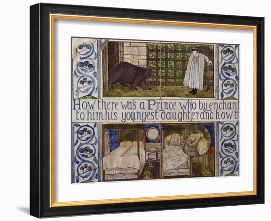 Beauty and the Beast', a Morris, Marshall, Faulkner and Co Tile Panel (Detail)-Edward and Lucy Burne-Jones and Faulkner-Framed Giclee Print