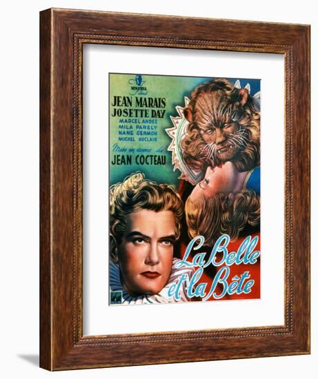 Beauty and the Beast, (AKA La Belle Et La Bete), Jean Marais, Josette Day, 1946-null-Framed Premium Giclee Print