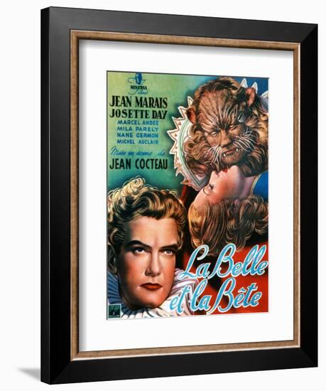 Beauty and the Beast, (AKA La Belle Et La Bete), Jean Marais, Josette Day, 1946-null-Framed Premium Giclee Print