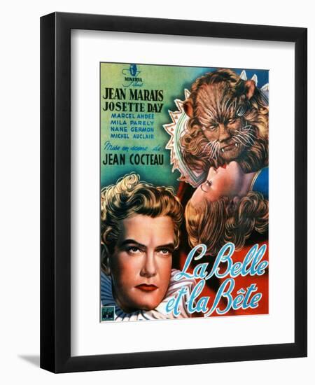 Beauty and the Beast, (AKA La Belle Et La Bete), Jean Marais, Josette Day, 1946-null-Framed Premium Giclee Print