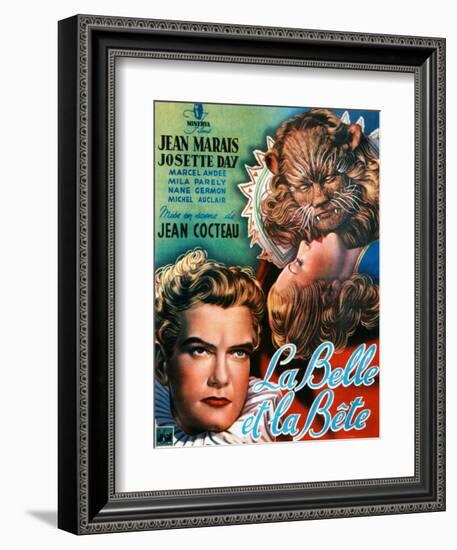 Beauty and the Beast, (AKA La Belle Et La Bete), Jean Marais, Josette Day, 1946-null-Framed Premium Giclee Print