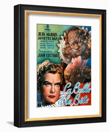 Beauty and the Beast, (AKA La Belle Et La Bete), Jean Marais, Josette Day, 1946-null-Framed Premium Giclee Print