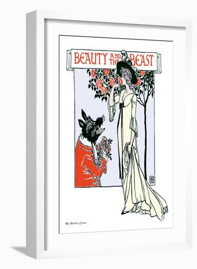 Beauty and the Beast, c.1900-Walter Crane-Framed Art Print