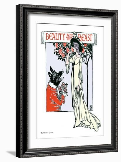 Beauty and the Beast, c.1900-Walter Crane-Framed Art Print