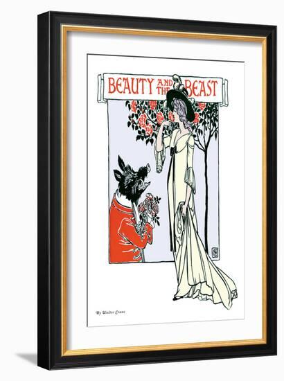 Beauty and the Beast, c.1900-Walter Crane-Framed Art Print