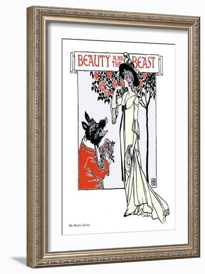 Beauty and the Beast, c.1900-Walter Crane-Framed Art Print