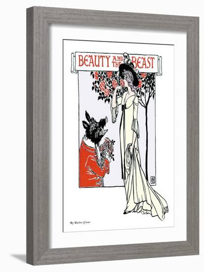 Beauty and the Beast, c.1900-Walter Crane-Framed Art Print