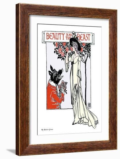 Beauty and the Beast, c.1900-Walter Crane-Framed Art Print