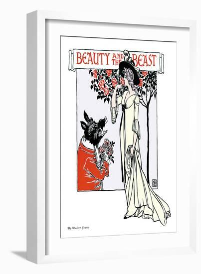 Beauty and the Beast, c.1900-Walter Crane-Framed Art Print