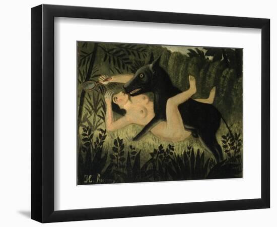 Beauty and the Beast, c.1908-Henri Rousseau-Framed Giclee Print