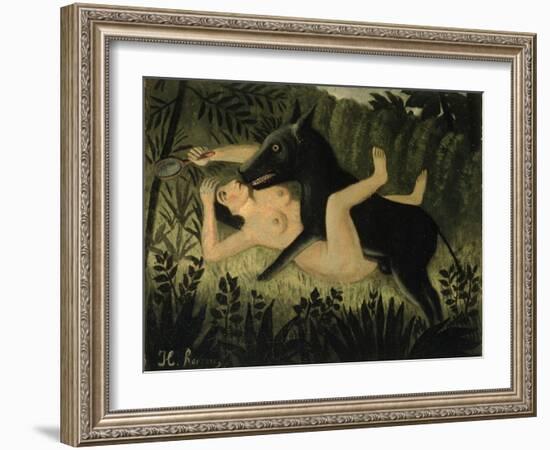 Beauty and the Beast, c.1908-Henri Rousseau-Framed Giclee Print