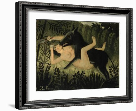 Beauty and the Beast, c.1908-Henri Rousseau-Framed Giclee Print