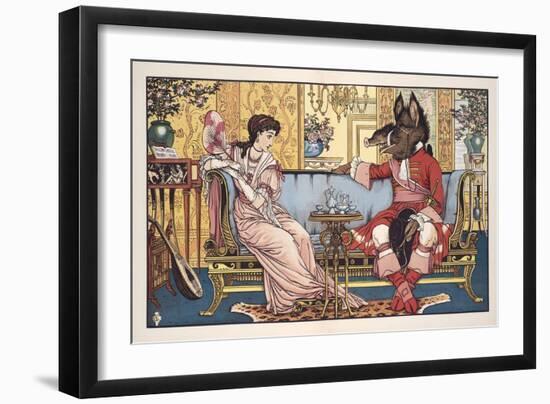 Beauty and the Beast, Pub. 1874 (Colour Litho)-Walter Crane-Framed Giclee Print