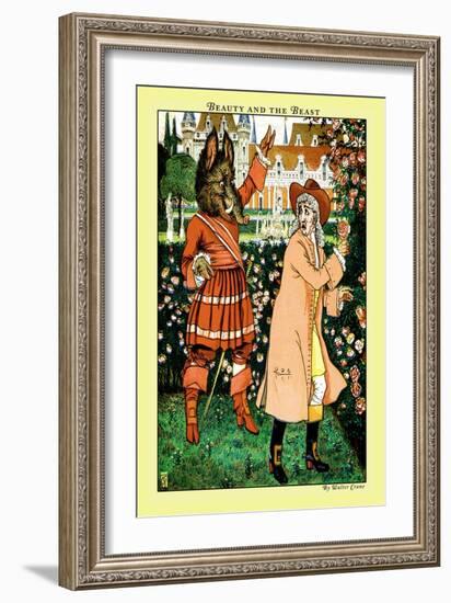 Beauty and the Beast, The Beast in Red, c.1900-Walter Crane-Framed Art Print