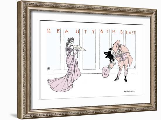 Beauty and the Beast, The Bow, c.1900-Walter Crane-Framed Art Print