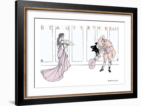 Beauty and the Beast, The Bow, c.1900-Walter Crane-Framed Art Print