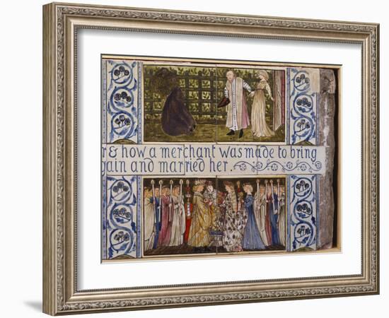 Beauty and the Beast Tile Panel, Morris, Marshall, Faulkner and Co., C.1867-Edward Burne-Jones-Framed Giclee Print