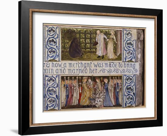 Beauty and the Beast Tile Panel, Morris, Marshall, Faulkner and Co., C.1867-Edward Burne-Jones-Framed Giclee Print