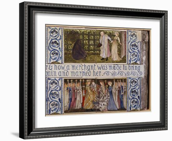 Beauty and the Beast Tile Panel, Morris, Marshall, Faulkner and Co., C.1867-Edward Burne-Jones-Framed Giclee Print