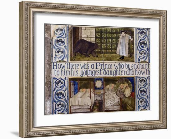 Beauty and the Beast Tile Panel, Morris, Marshall, Faulkner and Co., C.1867-Edward Burne-Jones-Framed Giclee Print