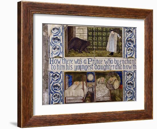 Beauty and the Beast Tile Panel, Morris, Marshall, Faulkner and Co., C.1867-Edward Burne-Jones-Framed Giclee Print