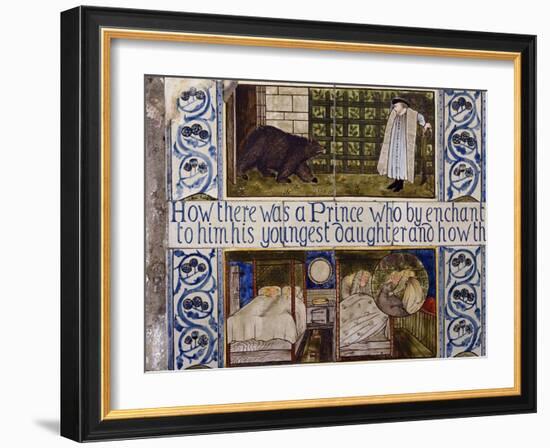 Beauty and the Beast Tile Panel, Morris, Marshall, Faulkner and Co., C.1867-Edward Burne-Jones-Framed Giclee Print