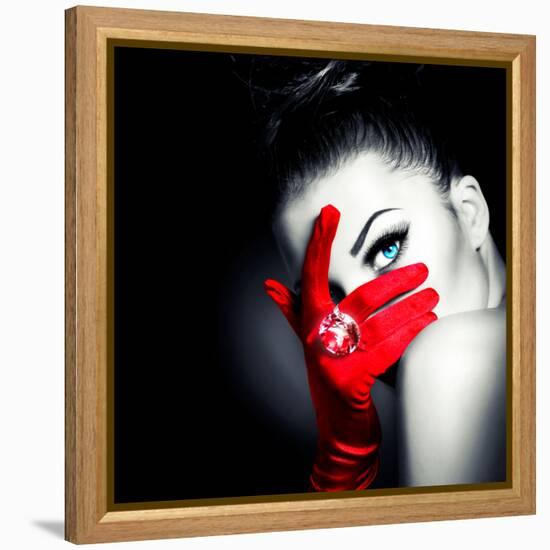 Beauty Fashion Glamorous Model Girl Portrait-Subbotina Anna-Framed Premier Image Canvas