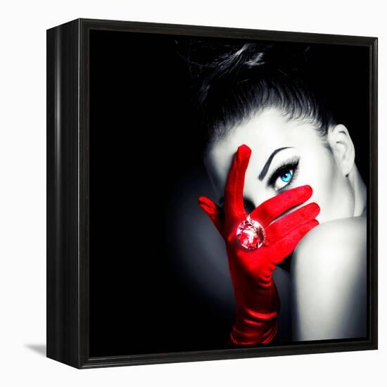 Beauty Fashion Glamorous Model Girl Portrait-Subbotina Anna-Framed Premier Image Canvas