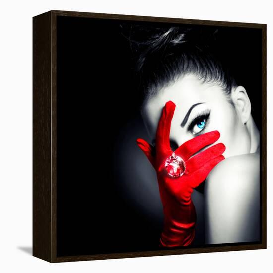 Beauty Fashion Glamorous Model Girl Portrait-Subbotina Anna-Framed Premier Image Canvas