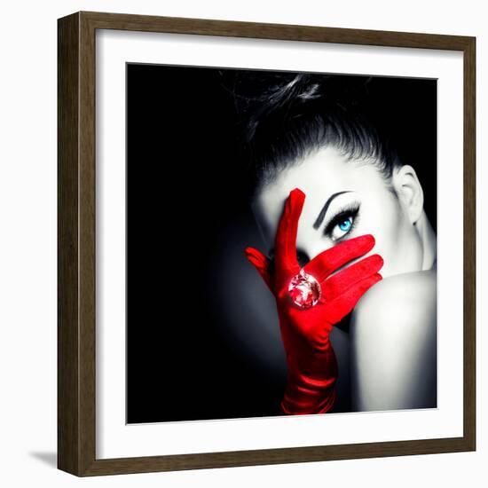 Beauty Fashion Glamorous Model Girl Portrait-Subbotina Anna-Framed Premium Photographic Print