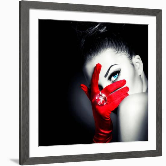 Beauty Fashion Glamorous Model Girl Portrait-Subbotina Anna-Framed Photographic Print