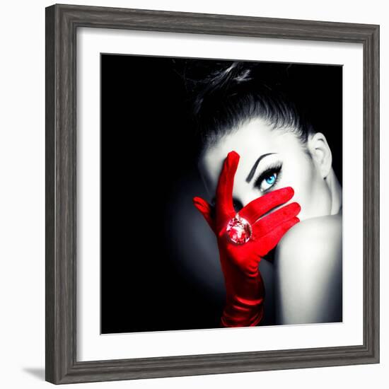 Beauty Fashion Glamorous Model Girl Portrait-Subbotina Anna-Framed Photographic Print