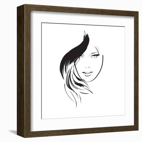 Beauty Girl Face-Ice-Storm-Framed Art Print