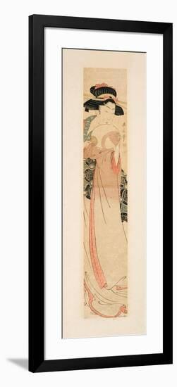 Beauty Holding a Fan, C.1805-10-Kikukawa Eizan-Framed Giclee Print