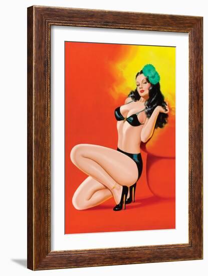 Beauty Magazine; Hot in Black-Peter Driben-Framed Art Print