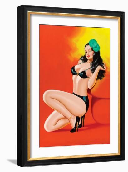 Beauty Magazine; Hot in Black-Peter Driben-Framed Art Print