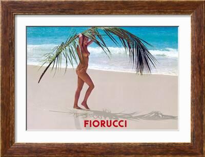 Nude Girls Tanning On The Beach - 'Beauty On Beach With Palm Frond - Fiorucci' Art Print - Guido Mangold |  Art.com