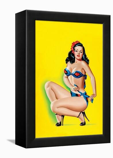 Beauty Parade Magazine; Pinup in a Bikini-Peter Driben-Framed Stretched Canvas