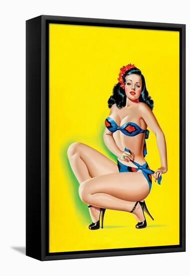Beauty Parade Magazine; Pinup in a Bikini-Peter Driben-Framed Stretched Canvas