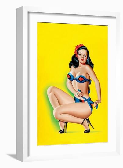 Beauty Parade Magazine; Pinup in a Bikini-Peter Driben-Framed Premium Giclee Print