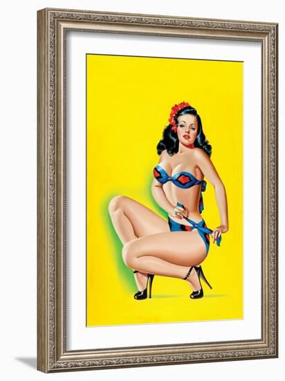 Beauty Parade Magazine; Pinup in a Bikini-Peter Driben-Framed Art Print