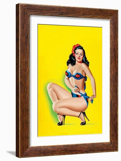 Beauty Parade Magazine; Pinup in a Bikini-Peter Driben-Framed Art Print