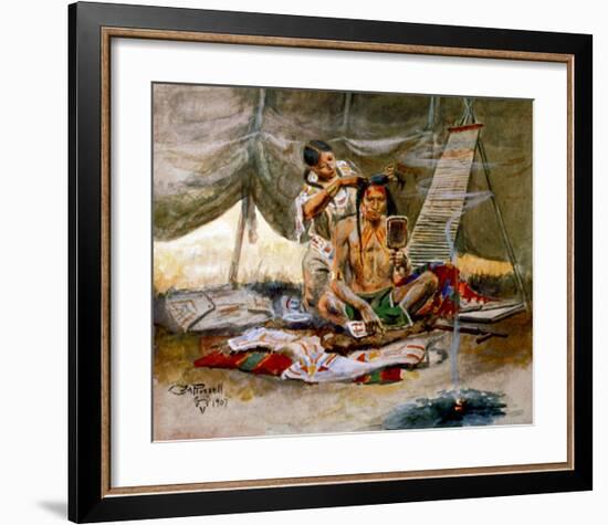 Beauty Parlor-Charles Marion Russell-Framed Art Print