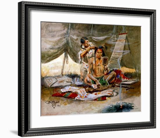 Beauty Parlor-Charles Marion Russell-Framed Art Print