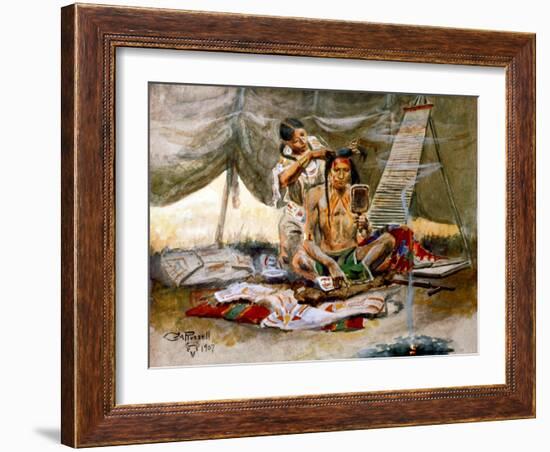 Beauty Parlor-Charles Marion Russell-Framed Art Print