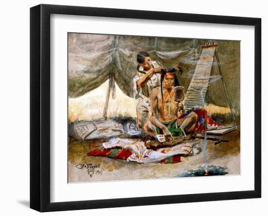 Beauty Parlor-Charles Marion Russell-Framed Art Print