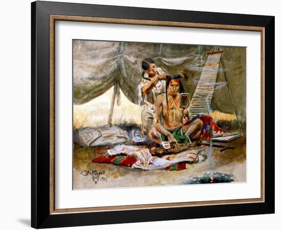 Beauty Parlor-Charles Marion Russell-Framed Art Print
