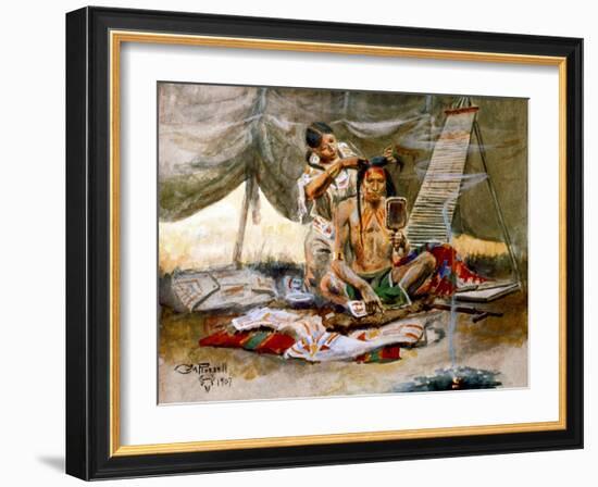 Beauty Parlor-Charles Marion Russell-Framed Art Print