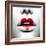 Beauty Sexy Lips with Heart Shape Paint. Love Concept. Kiss-Subbotina Anna-Framed Photographic Print