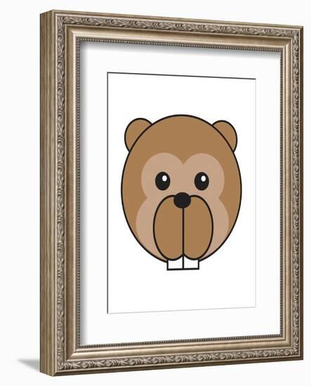 Beaver - Animaru Cartoon Animal Print-Animaru-Framed Giclee Print